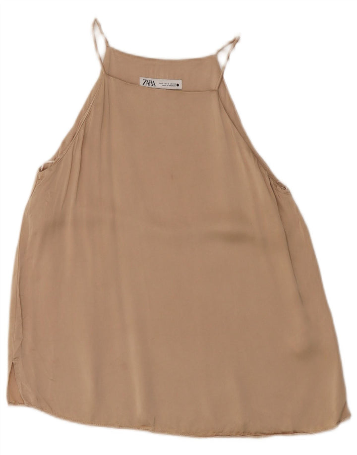 Damski top na ramiączkach Zara UK 10 Small Beżowa Wiskoza