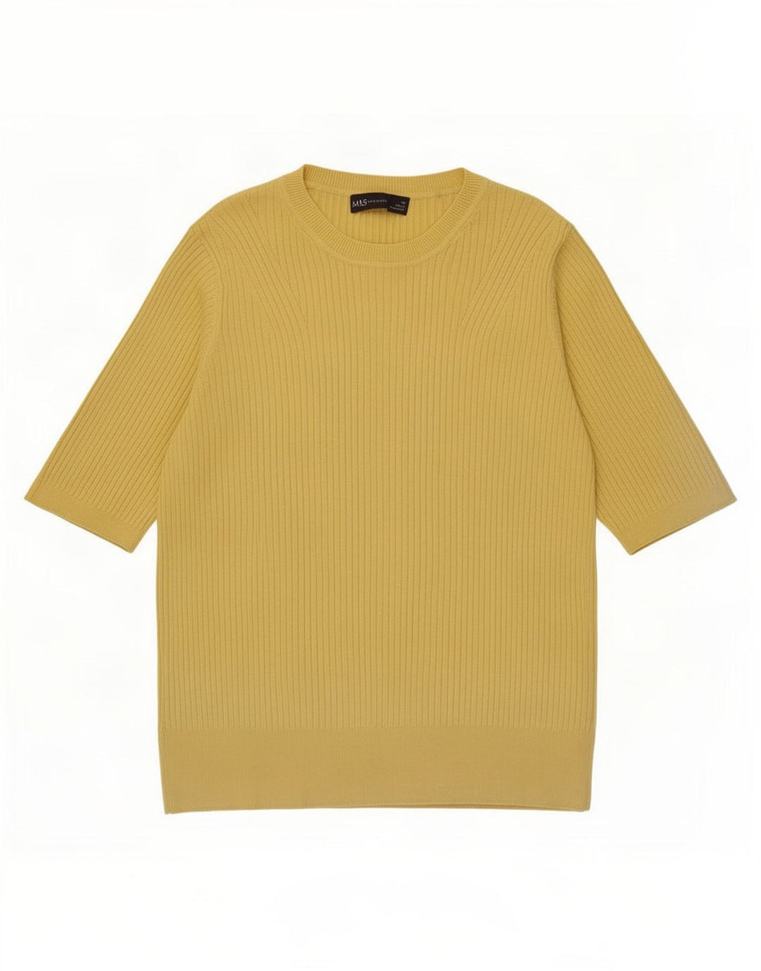 Sweter damski Marks & Spencer z okrągłym dekoltem, UK 14, średni żółty