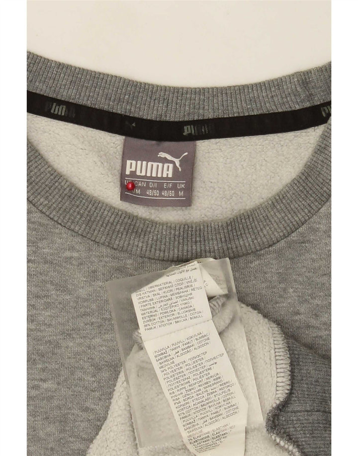 Męska bluza z grafiką Puma, średnia, szara, bawełniana nakrapiana