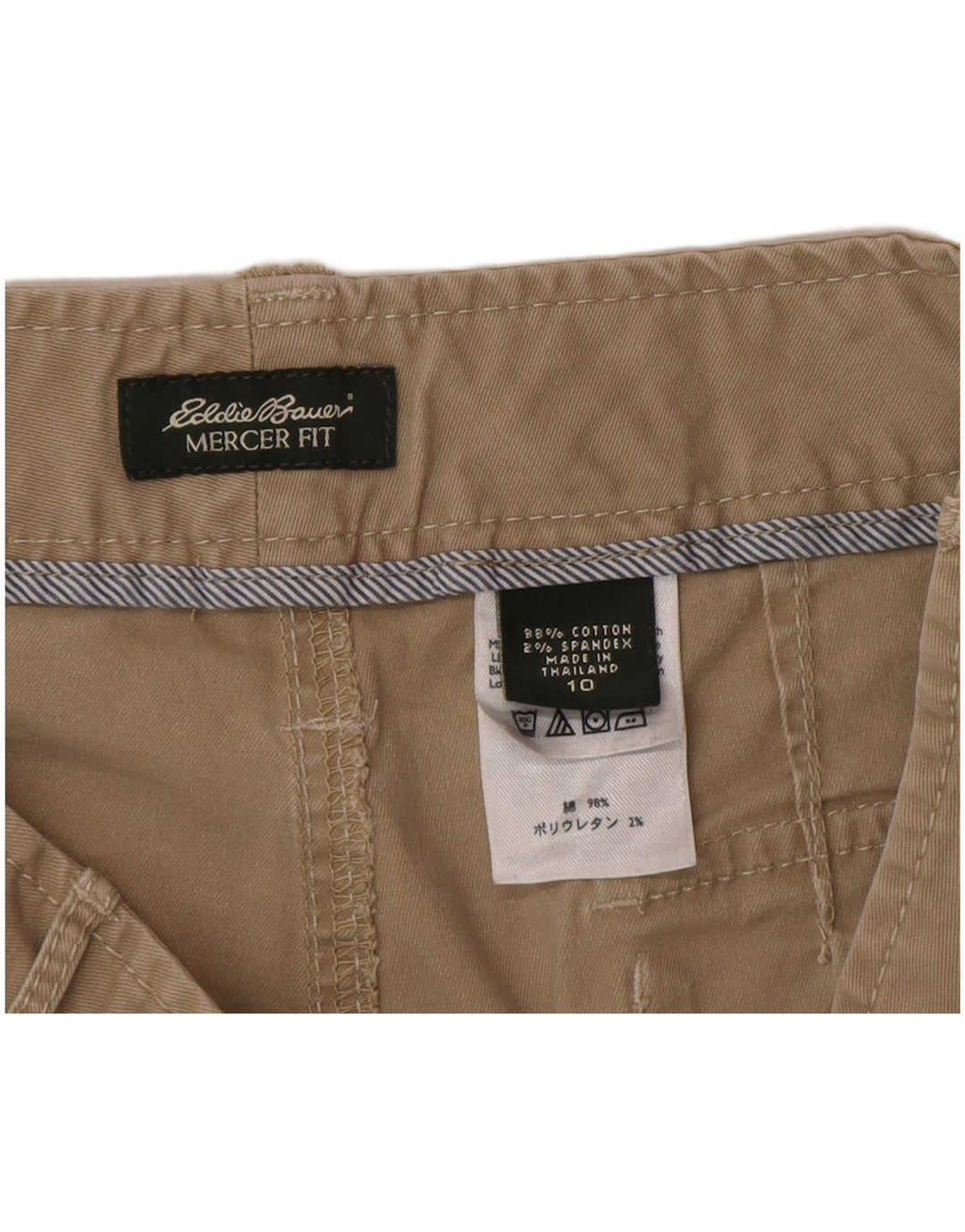 Spodenki cargo damskie Eddie Bauer Mercer Fit US 10 Large W32 beżowa bawełna