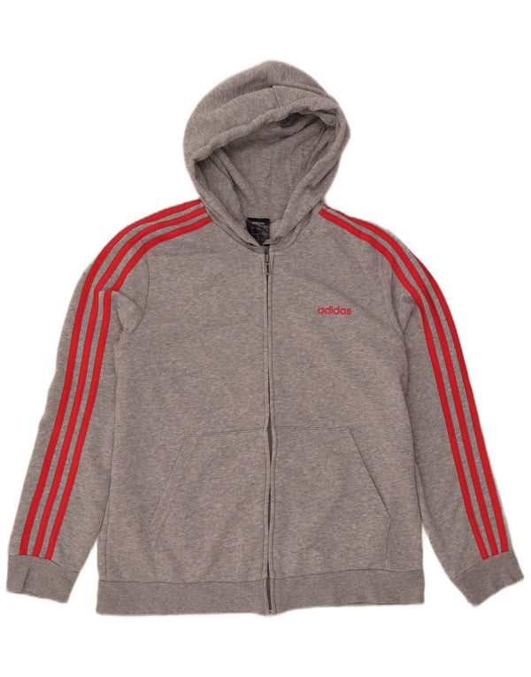Damski sweter ADIDAS z kapturem i zamkiem, UK 20/22 XL, szara, nakrapiana bawełna