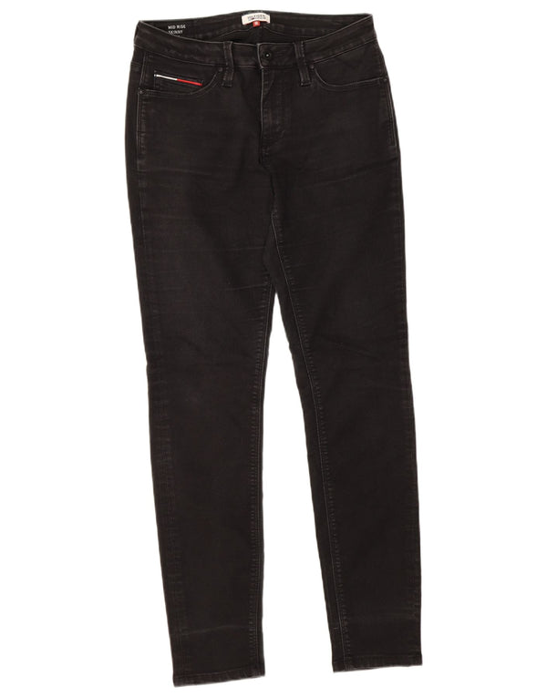 Damskie jeansy skinny ze średnim stanem Tommy Hilfiger W29 L30 Czarna bawełna