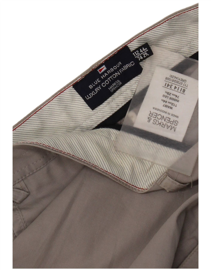 Marks & Spencer Damskie proste spodnie chino W44 L29 Szara bawełna