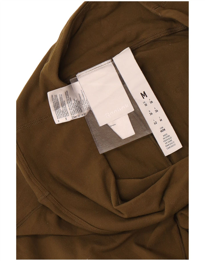 Damskie legginsy REEBOK z grafiką UK 10, małe, nylonowe w kolorze khaki