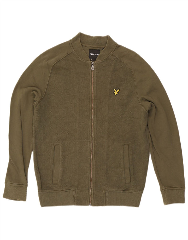 Męska kurtka dresowa Lyle & Scott, mała, bawełniana khaki