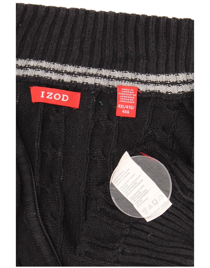 IZOD Męski sweter zapinany na zamek, 4XL, granatowy, bawełniany