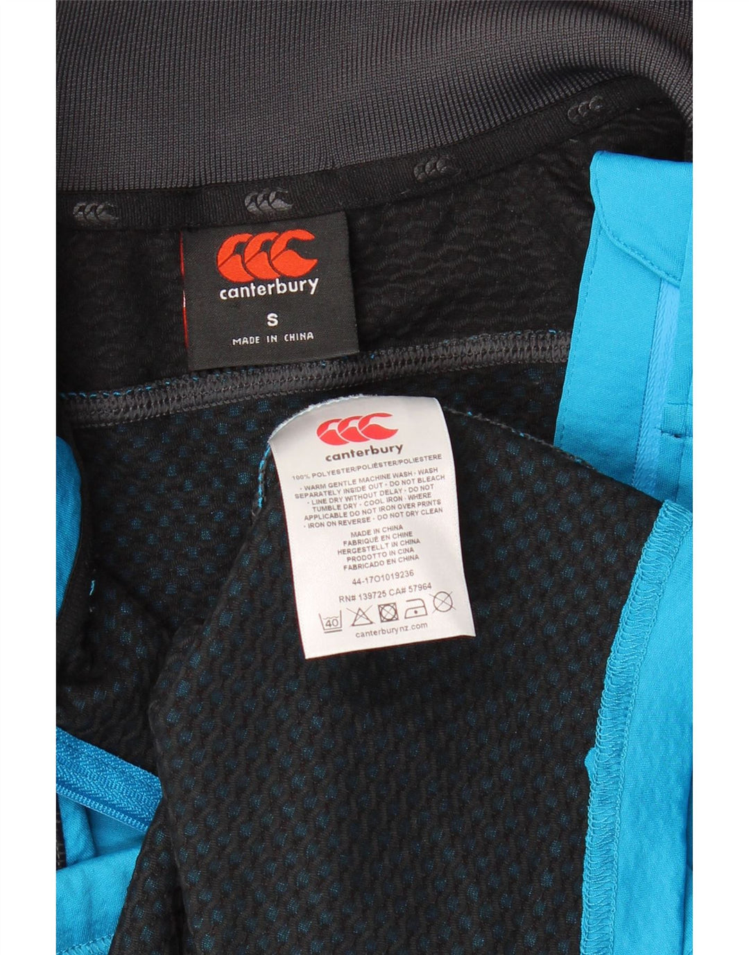 Męski dres Canterbury z zamkiem błyskawicznym i topem w kolorze niebieskim