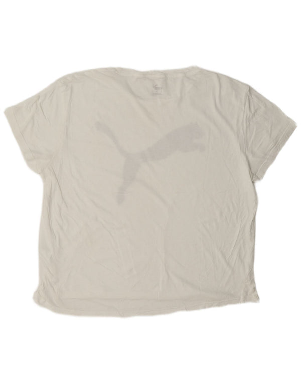 Damska koszulka z grafiką Puma Top UK 18 XL, biała bawełna