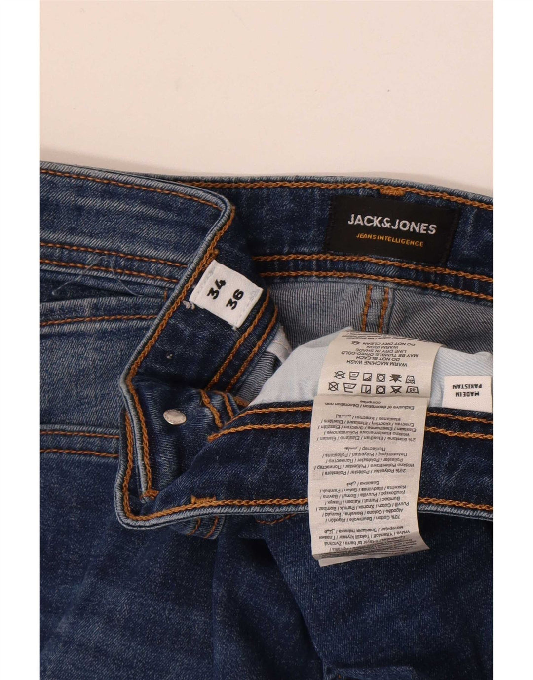 Męskie jeansy typu slim Jack & Jones W34 L36 Niebieskie bawełniane