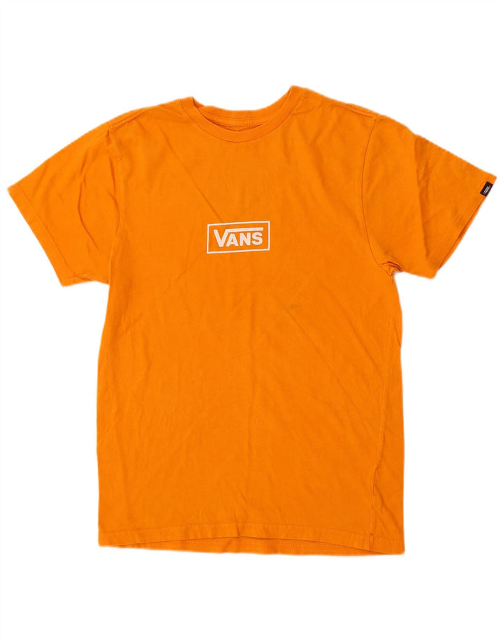 Męski T-shirt Vans Custom Fit z grafiką, mały, pomarańczowy, bawełniany