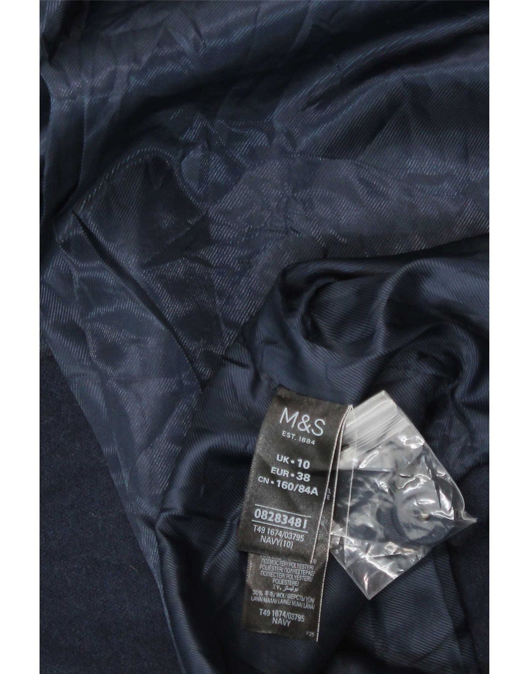Marks & Spencer Płaszcz damski UK 10 mały granatowy poliester