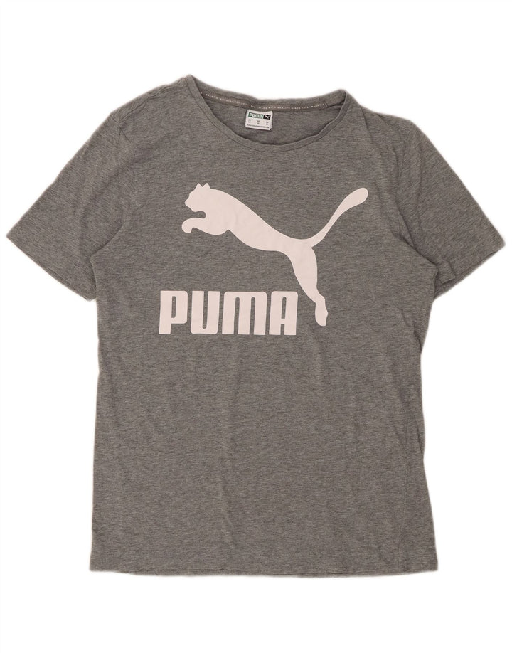 Męski T-shirt z grafiką PUMA Top XS, szary, nakrapiany