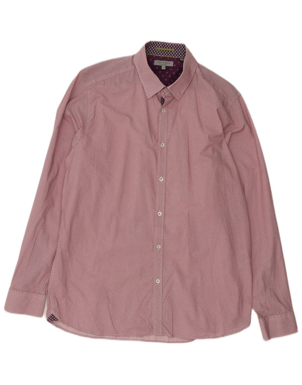 Koszula męska Ted Baker, rozmiar 5 XL, czerwona, bawełniana w kwiaty
