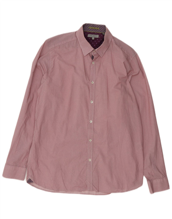 Koszula męska Ted Baker, rozmiar 5 XL, czerwona, bawełniana w kwiaty