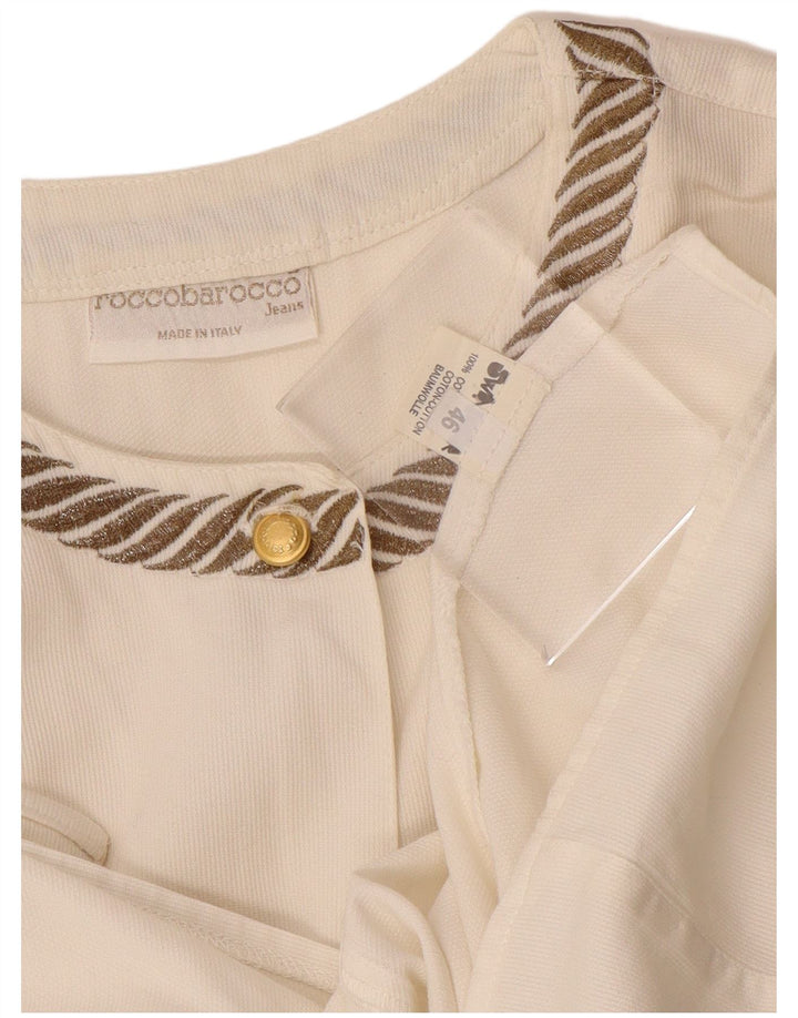 Damska bluzka koszulowa ROCCOBAROCCO IT 46, duża, bawełniana w białe paski