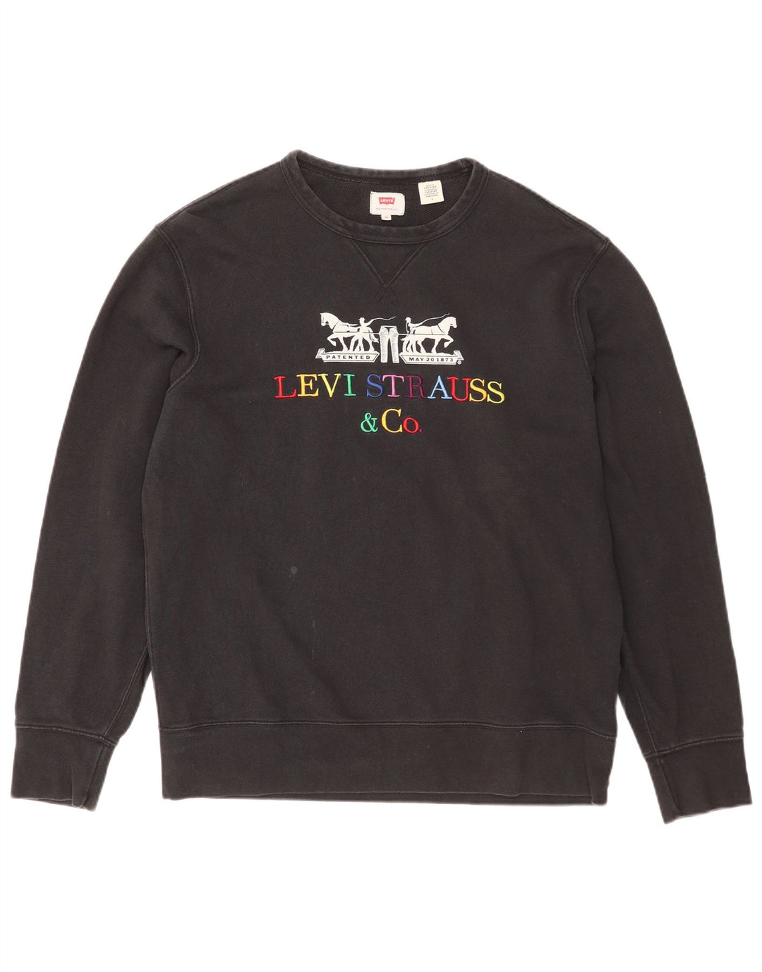 Męska bluza z grafiką Levi's, średnia czarna, bawełniana