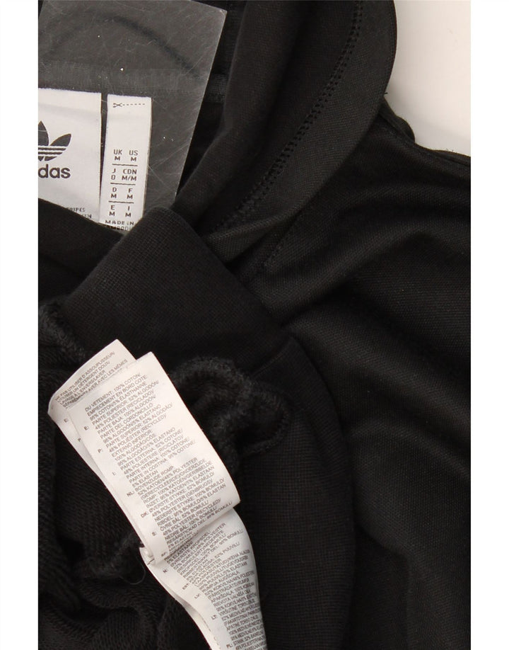 Męski sweter z kapturem ADIDAS z grafiką, średniej wielkości, czarny, bawełniany