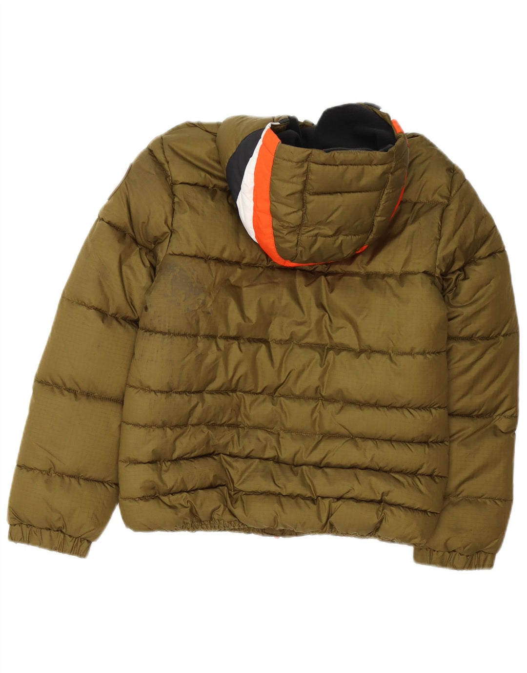 Wyściełana kurtka chłopięca Levi's z kapturem, 11-12 lat, khaki, poliester z blokami kolorów