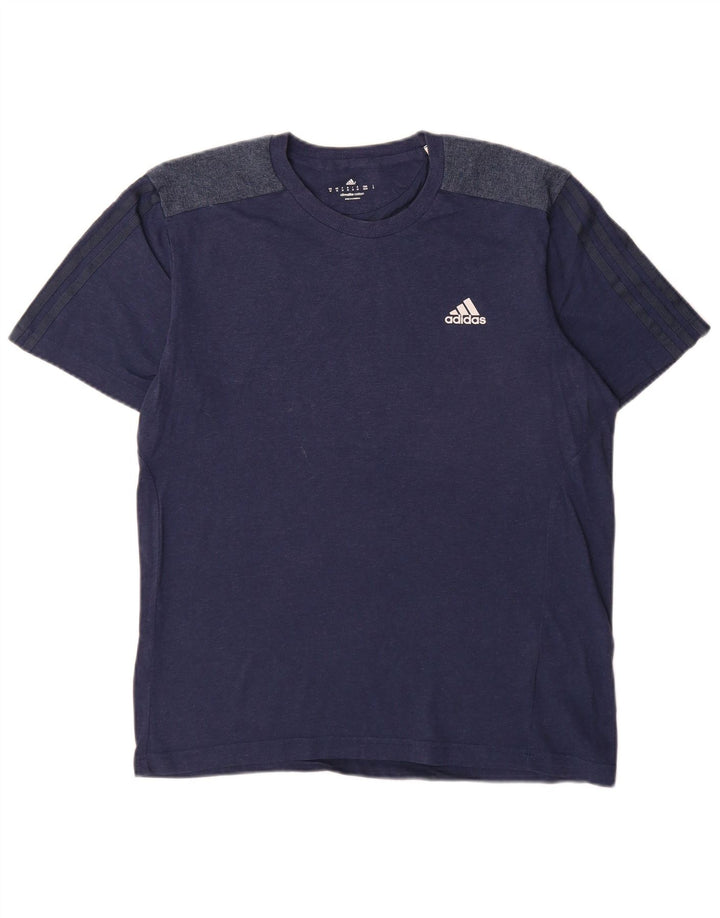 T-shirt męski Adidas Climalite Top, średni, granatowy, bawełniany