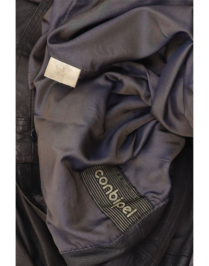 CONBIPEL Damska kurtka skórzana oversize UK 18 XL, brązowa skóra