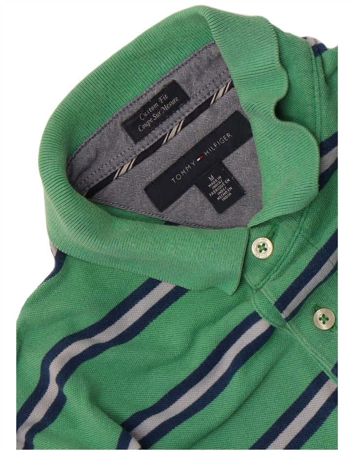 Męska koszulka polo Tommy Hilfiger o dopasowanym kroju, w średnie zielone paski