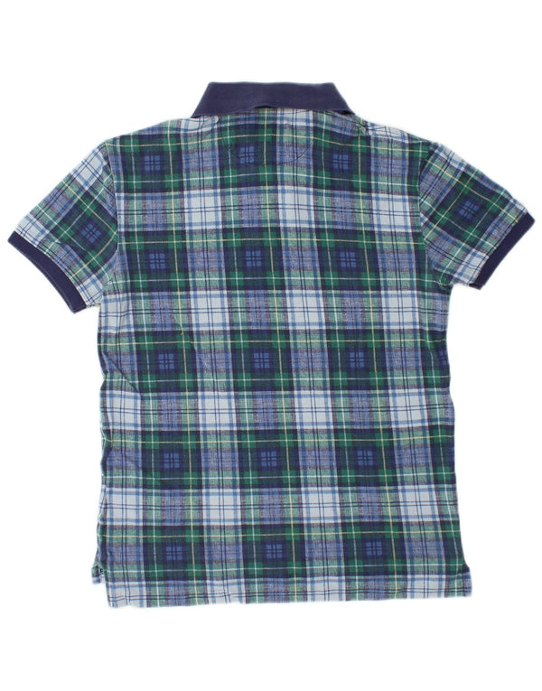 POLO RALPH LAUREN Męska koszulka polo o dopasowanym kroju, mała, niebieska, bawełniana w kratkę