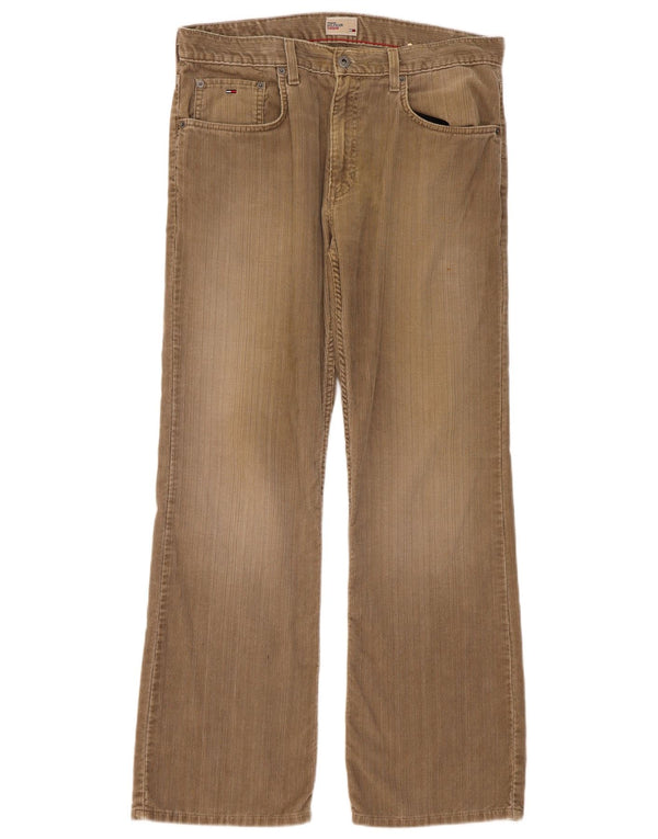Damskie sztruksowe spodnie Tommy Hilfiger Bootcut W34 L32 Beżowa bawełna