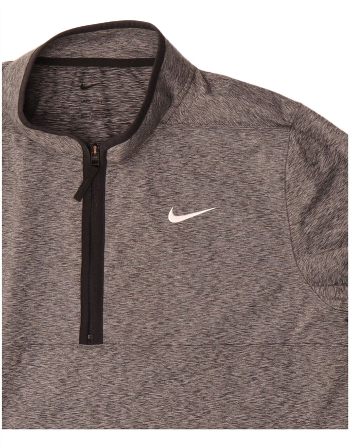 Męski dres Nike Dri Fit z zamkiem błyskawicznym na szyi, duży, szary nakrapiany