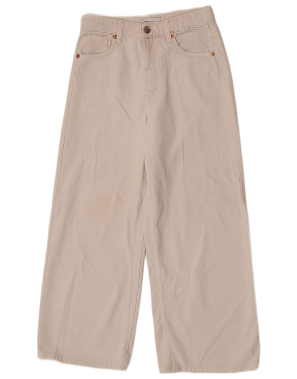 Damskie jeansy Zara Crop Wide Leg EU 36 XS W26 L24 Biała bawełna