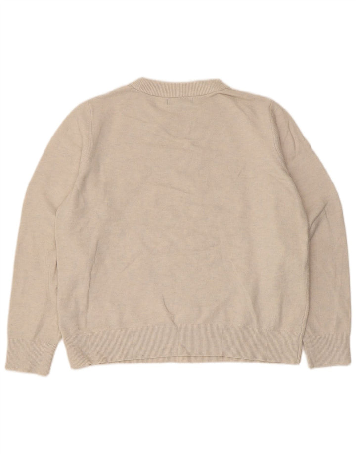 Marks & Spencer Womens Crew Neck Jumper Sweater UK 14 Medium Beige