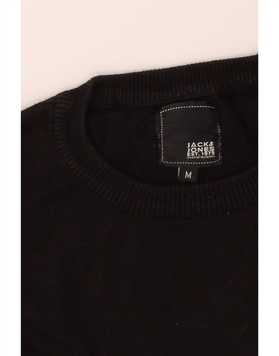 JACK & JONES Mens Graphic Sweatshirt Jumper Medium Black Cotton Vintage Jack & Jones and Second-Hand Jack & Jones from Messina Hembry 