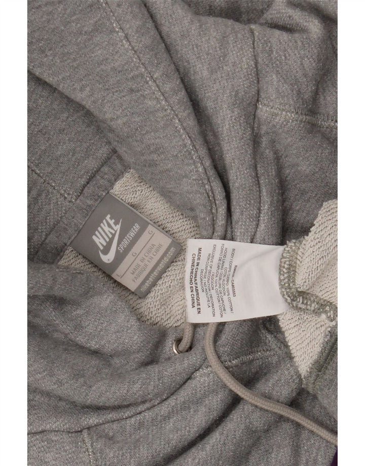 Męski sweter z kapturem Nike z grafiką, duży, szary, bawełniany