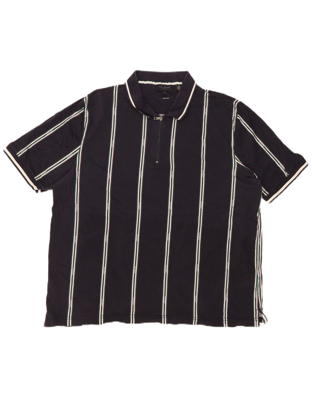 Męska koszulka polo TED BAKER z regularnym zamkiem, rozmiar 6 2XL, granatowa w paski