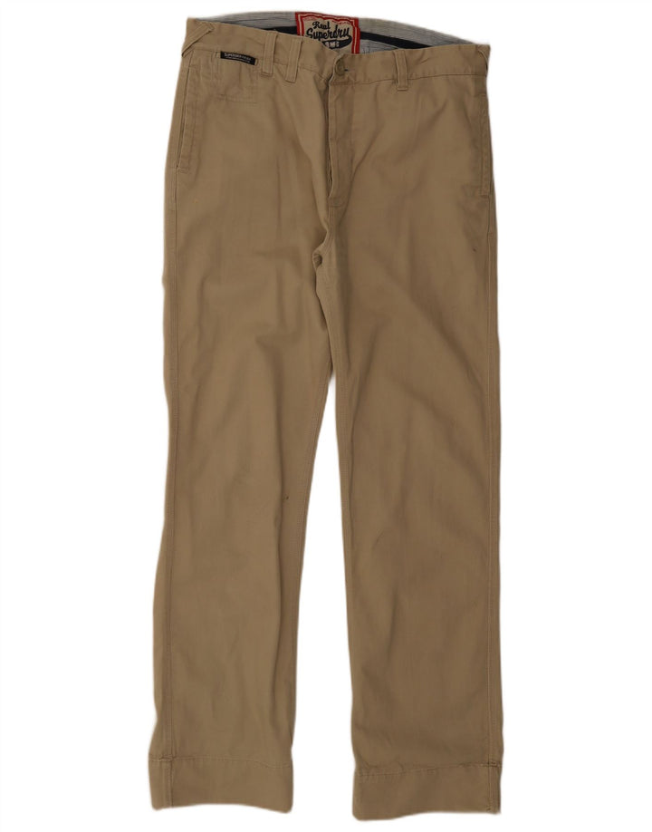 Męskie proste spodnie chino Superdry W34 L32 beżowe