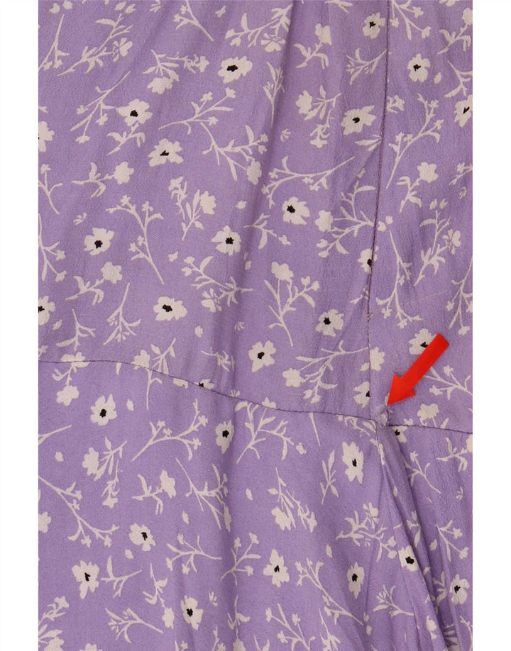 Damska spódniczka mini Zara Medium W28 Fioletowa wiskoza w kwiaty