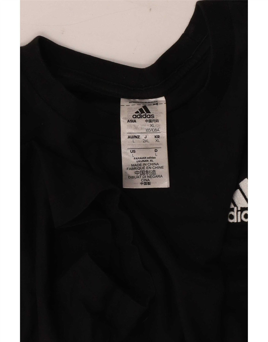 Adidas Męski T-shirt Top Duży Czarny Bawełniany
