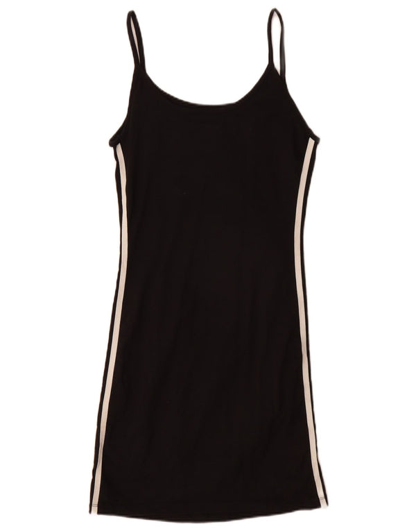 Adidas Damska Bodycon Sukienka UK 10 Mała Czarna Bawełna