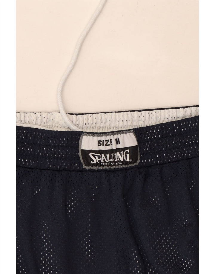 SPALDING Mens Reversible Sport Shorts Medium Navy Blue Vintage Spalding and Second-Hand Spalding from Messina Hembry 
