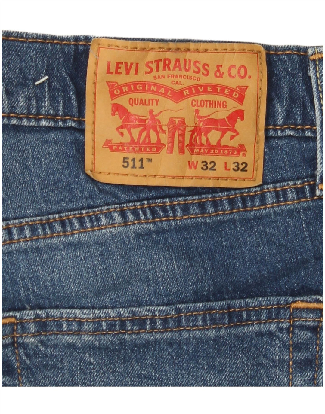 Męskie jeansy LEVI'S 511 Slim W32 L32 Niebieska bawełna