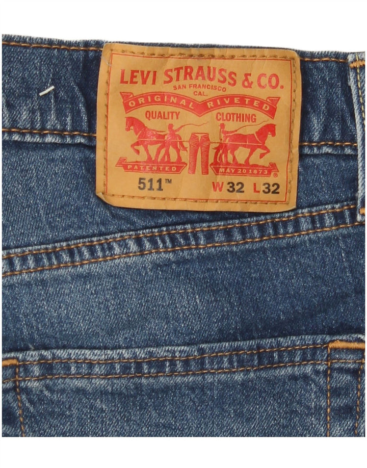 Męskie jeansy LEVI'S 511 Slim W32 L32 Niebieska bawełna