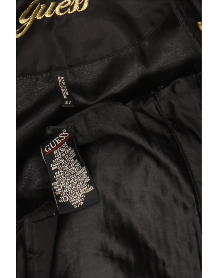 Guess Damski płaszcz ocieplany UK 10, mały, czarny nylon
