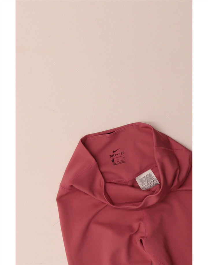 Damskie legginsy NIKE Dri Fit UK 8, małe, różowe, poliestrowe