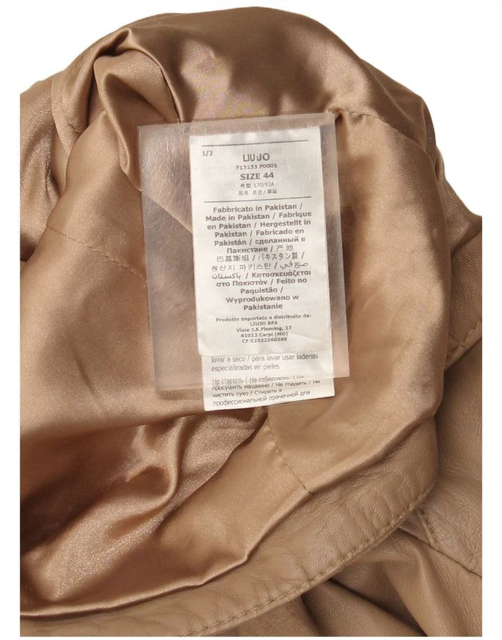 Damska skórzana kurtka motocyklowa Liu Jo IT 44 w kolorze średniego beżu