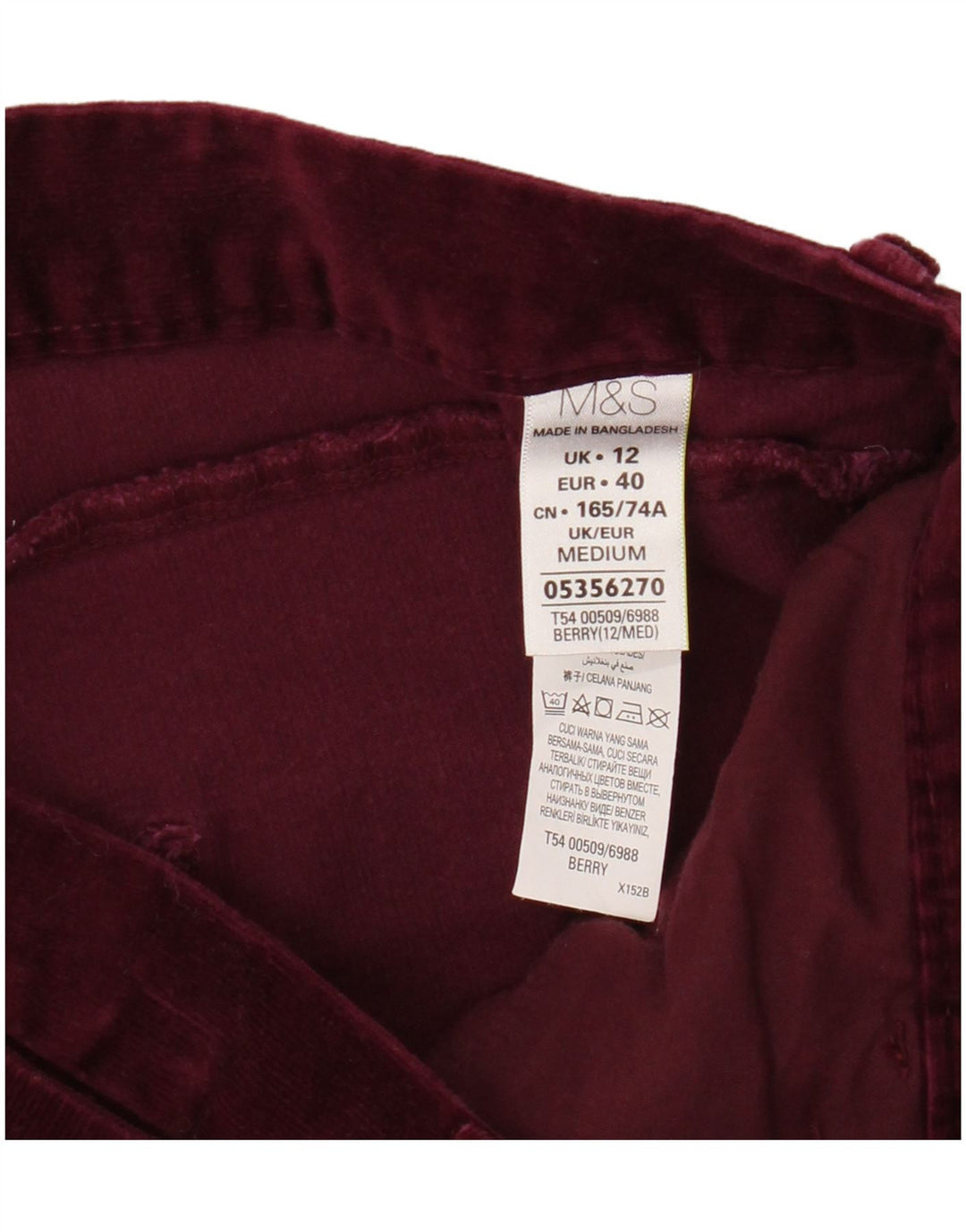 Spodnie damskie Marks & Spencer UK 12 Medium W32 L30 Burgundowe