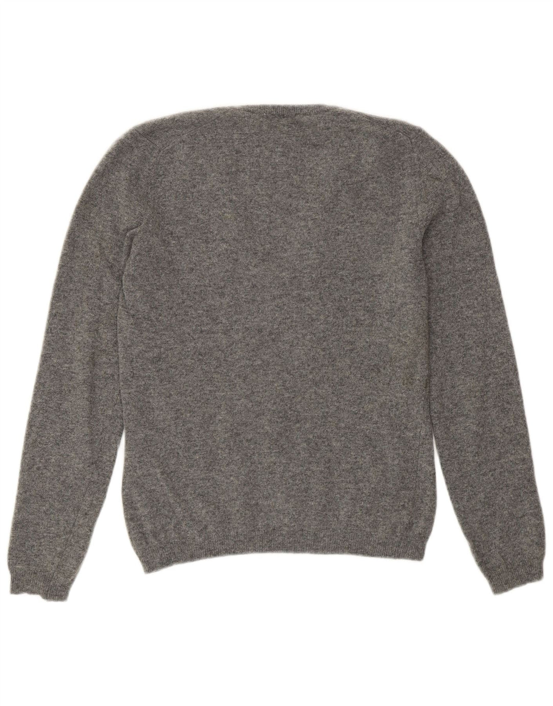 Sweter damski Benetton z dekoltem w kształcie litery V, UK 12, średnioszary, wełniany