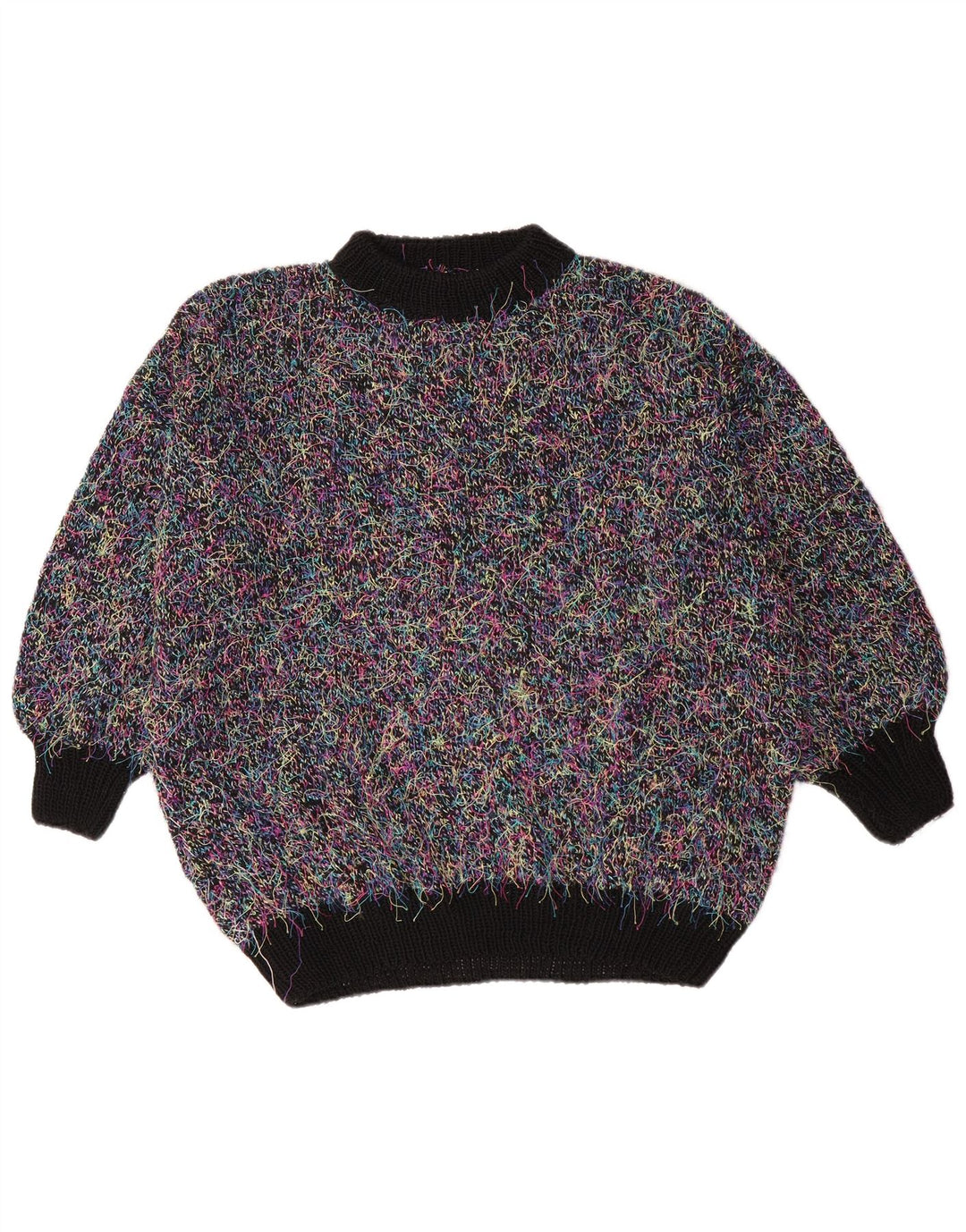 Vintage damski sweter oversize z golfem UK 18 XL, wielokolorowy