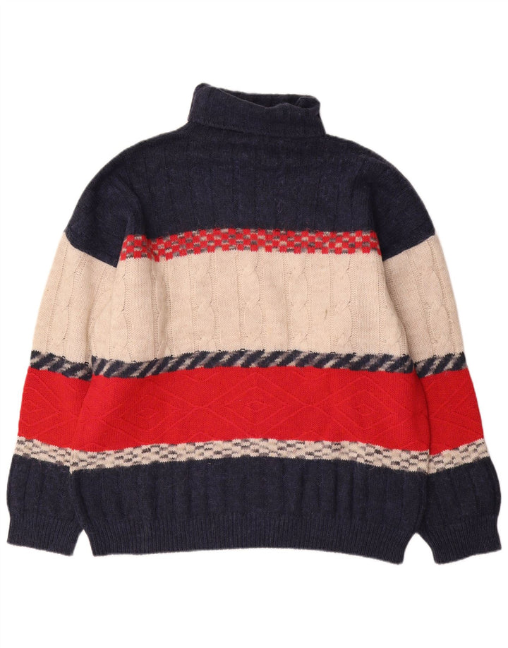 Męski sweter Kappa z wywijanym dekoltem XL, wełna w kolorze granatowym