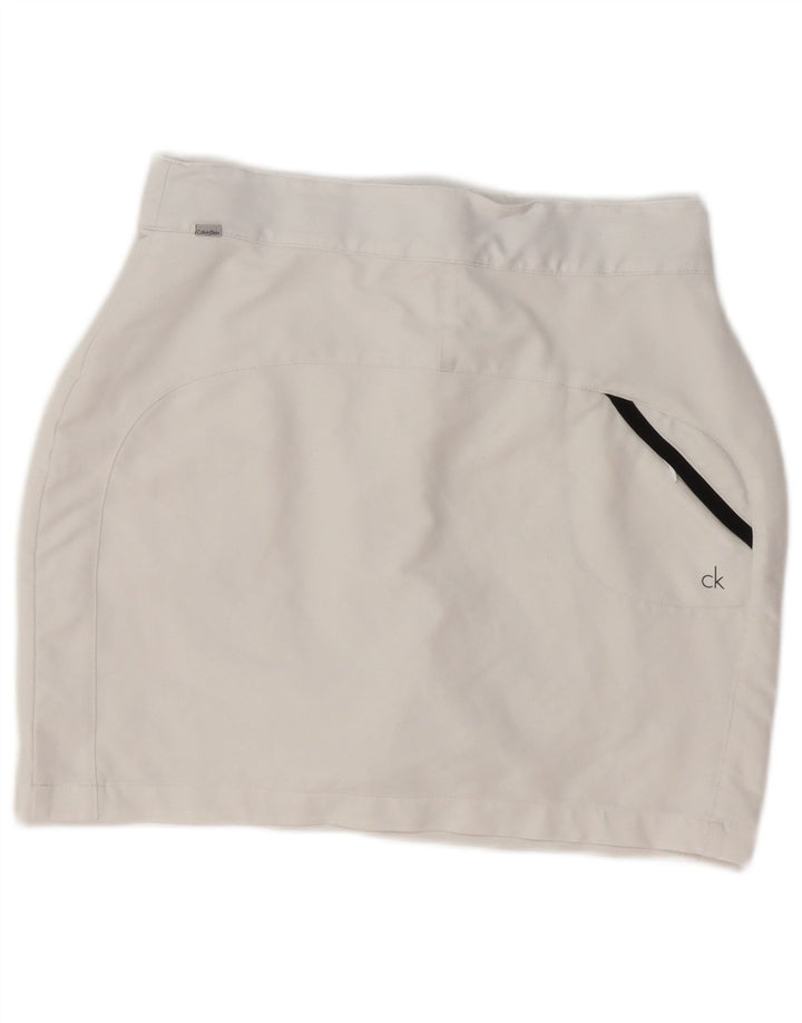 Damska spódniczka mini Calvin Klein UK 10 Small W28 Biały poliester