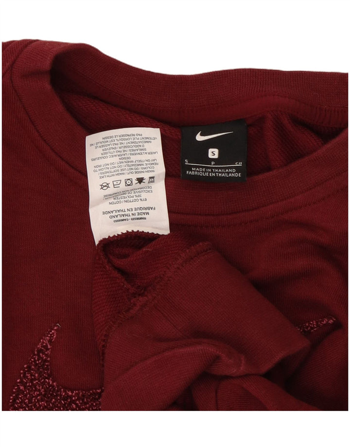 Damski sweter oversize z grafiką NIKE, UK 10, mały bordowy