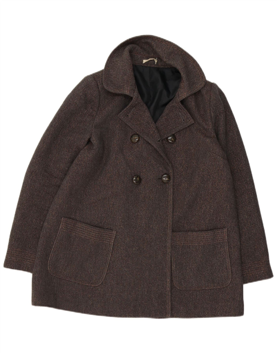 Vintage damski płaszcz grochowy UK 18 XL brązowy